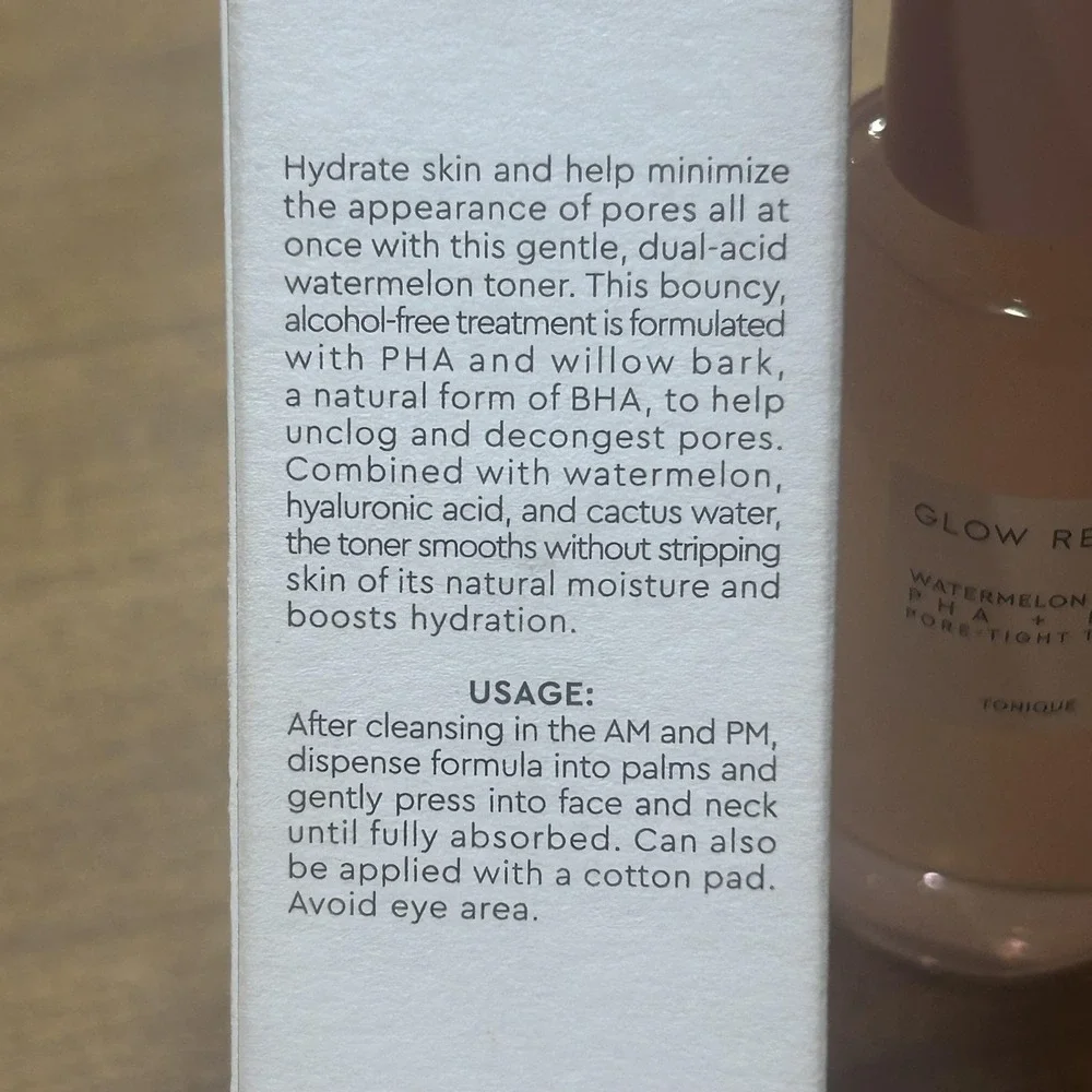 Glow Recipe Watermelon Glow PHA BHA Toner‎ Mini 1.35oz 40ml Face Women Hydrating